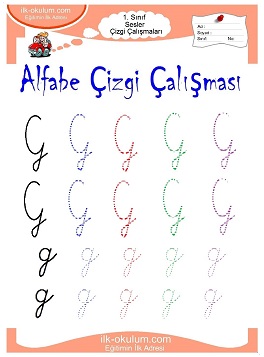Çocuklar İçin Sesler Çizgi Çalışmaları Çalışma Sayfaları 
